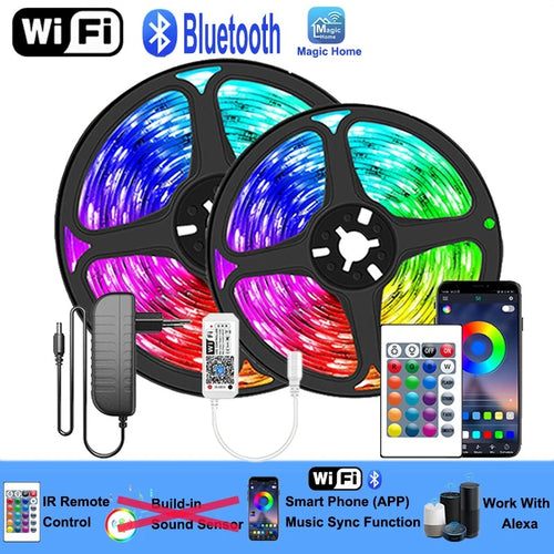Slimme WiFi RGB LED-Stripverlichting – App & Bluetooth Besturing